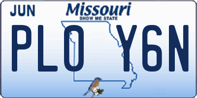 MO license plate PL0Y6N
