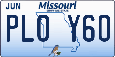 MO license plate PL0Y6O
