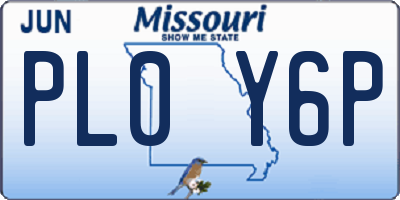 MO license plate PL0Y6P