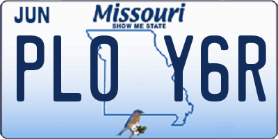 MO license plate PL0Y6R