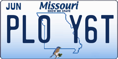 MO license plate PL0Y6T