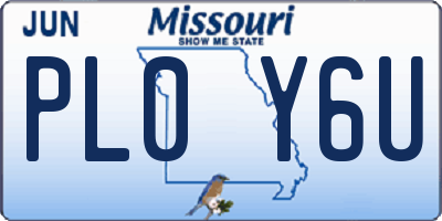 MO license plate PL0Y6U