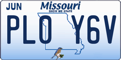 MO license plate PL0Y6V