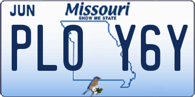 MO license plate PL0Y6Y