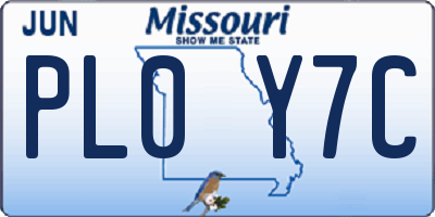 MO license plate PL0Y7C