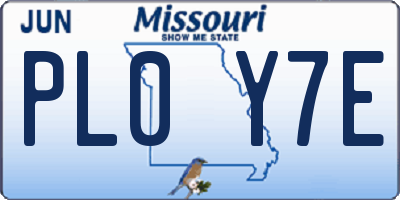 MO license plate PL0Y7E