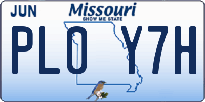 MO license plate PL0Y7H