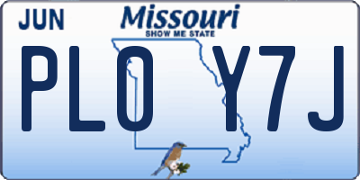 MO license plate PL0Y7J