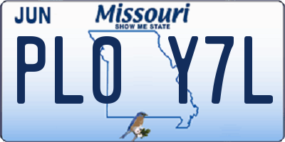MO license plate PL0Y7L