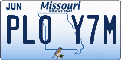 MO license plate PL0Y7M