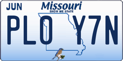 MO license plate PL0Y7N