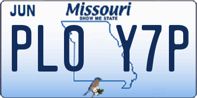 MO license plate PL0Y7P