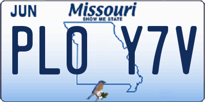 MO license plate PL0Y7V