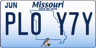 MO license plate PL0Y7Y