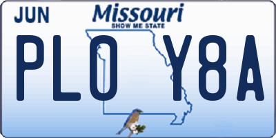 MO license plate PL0Y8A