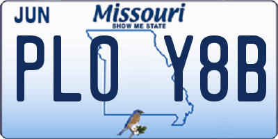 MO license plate PL0Y8B