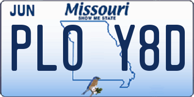 MO license plate PL0Y8D