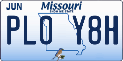 MO license plate PL0Y8H
