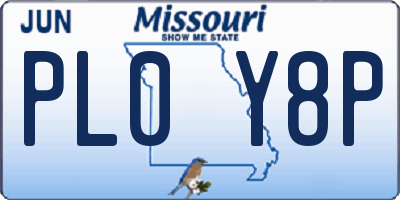 MO license plate PL0Y8P
