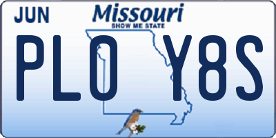 MO license plate PL0Y8S