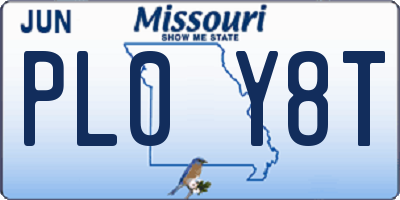 MO license plate PL0Y8T