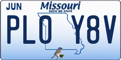 MO license plate PL0Y8V