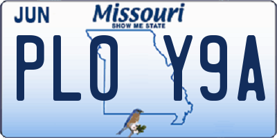 MO license plate PL0Y9A
