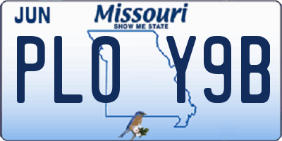 MO license plate PL0Y9B