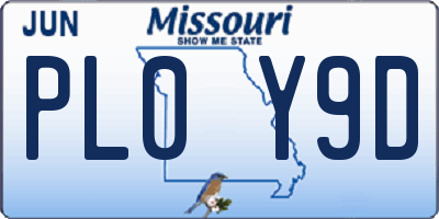 MO license plate PL0Y9D