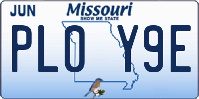 MO license plate PL0Y9E