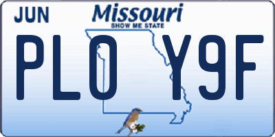 MO license plate PL0Y9F