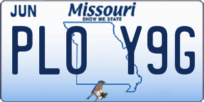 MO license plate PL0Y9G