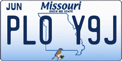 MO license plate PL0Y9J