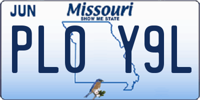 MO license plate PL0Y9L