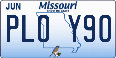 MO license plate PL0Y9O