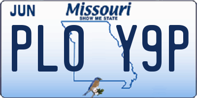 MO license plate PL0Y9P