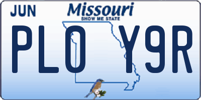MO license plate PL0Y9R