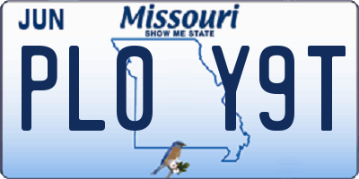 MO license plate PL0Y9T