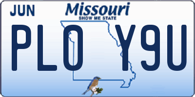 MO license plate PL0Y9U
