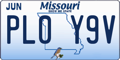 MO license plate PL0Y9V