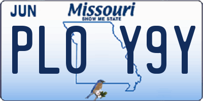 MO license plate PL0Y9Y