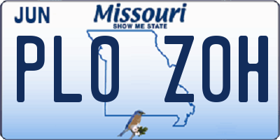 MO license plate PL0Z0H
