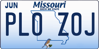 MO license plate PL0Z0J