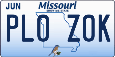 MO license plate PL0Z0K