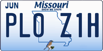 MO license plate PL0Z1H