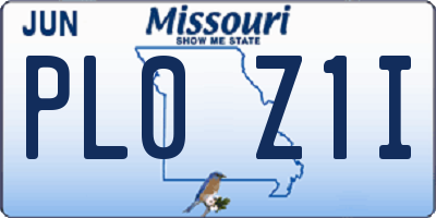 MO license plate PL0Z1I