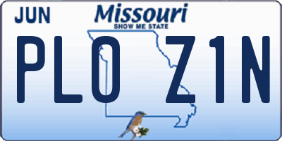 MO license plate PL0Z1N