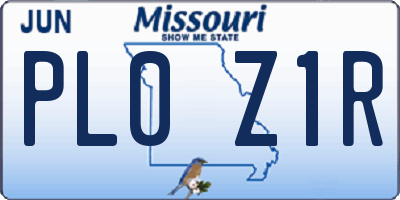 MO license plate PL0Z1R