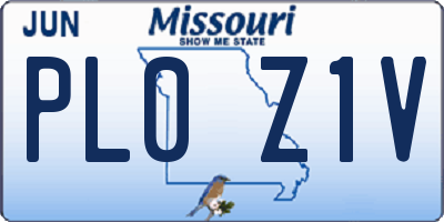 MO license plate PL0Z1V