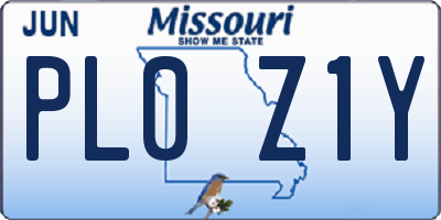 MO license plate PL0Z1Y
